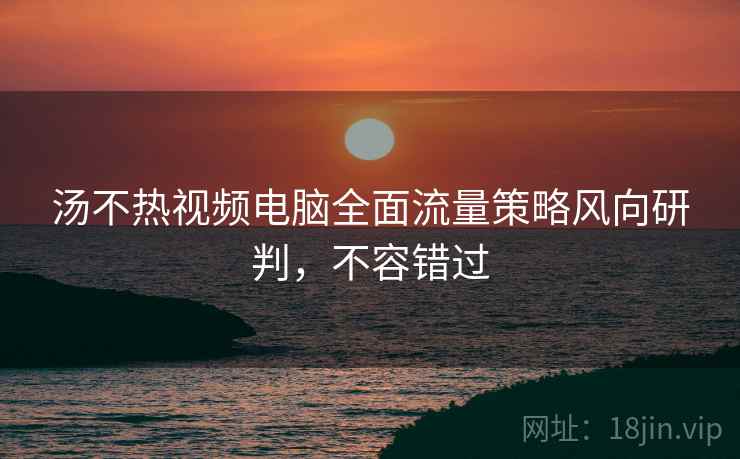 汤不热视频电脑全面流量策略风向研判，不容错过